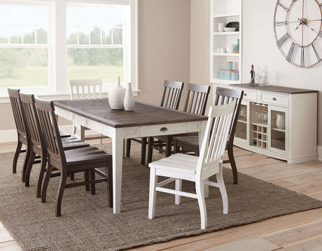 Cayla Dark Oak& White Extendable Dining Table from Steve Silver - Luna Furniture