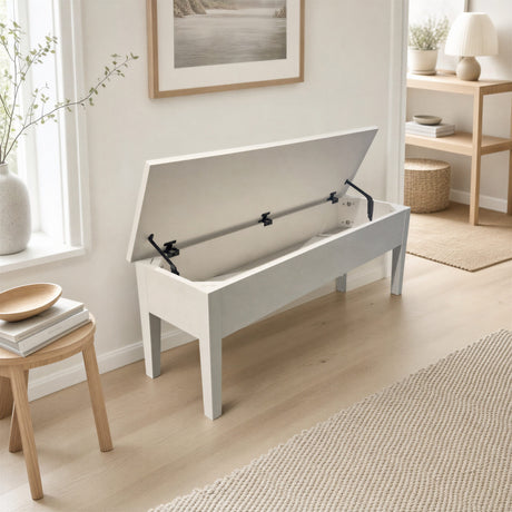 Cayla White Storage Bench from Steve Silver - Luna Furniture