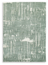 Cayworth Teal/White Medium Rug from Ashley Furniture - Luna Furniture