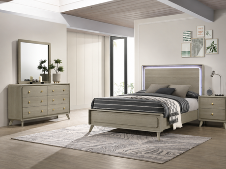 Rainier Gray 4-Piece Queen Bedroom Set from Furniture of America - Luna Furniture
