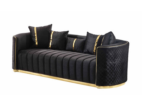 Ceko Stationary Sofa Cream in Black from Furnia - Luna Furniture