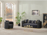 Ceko 3-pieces (Sofa & Loveseat & Chair) Livingroom Set in Black from Furnia - Luna Furniture