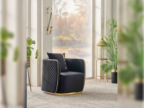 Ceko Chair Cream in Black from Furnia - Luna Furniture