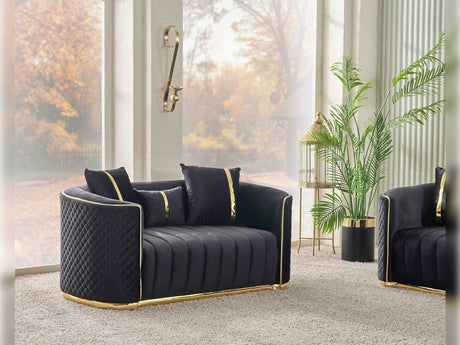Ceko 3-pieces (Sofa & Loveseat & Chair) Livingroom Set in Black from Furnia - Luna Furniture