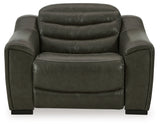 Center Line 2-Piece Power Reclining Loveseat with Recliner in Dark Gray from Ashley - Luna Furniture