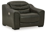 Center Line 2-Piece Power Reclining Loveseat with Recliner in Dark Gray from Ashley - Luna Furniture