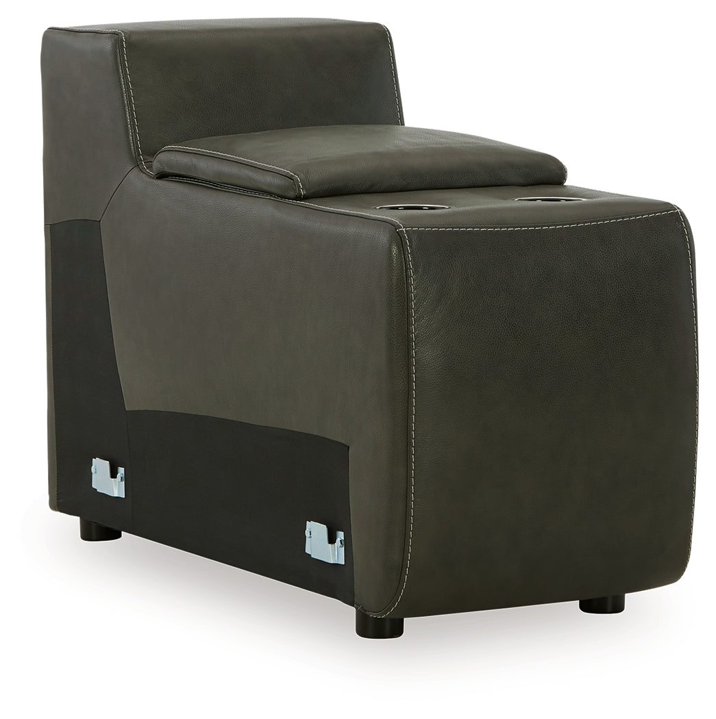 Center Line 3-Piece Power Reclining Loveseat with Recliner in Dark Gray from Ashley - Luna Furniture