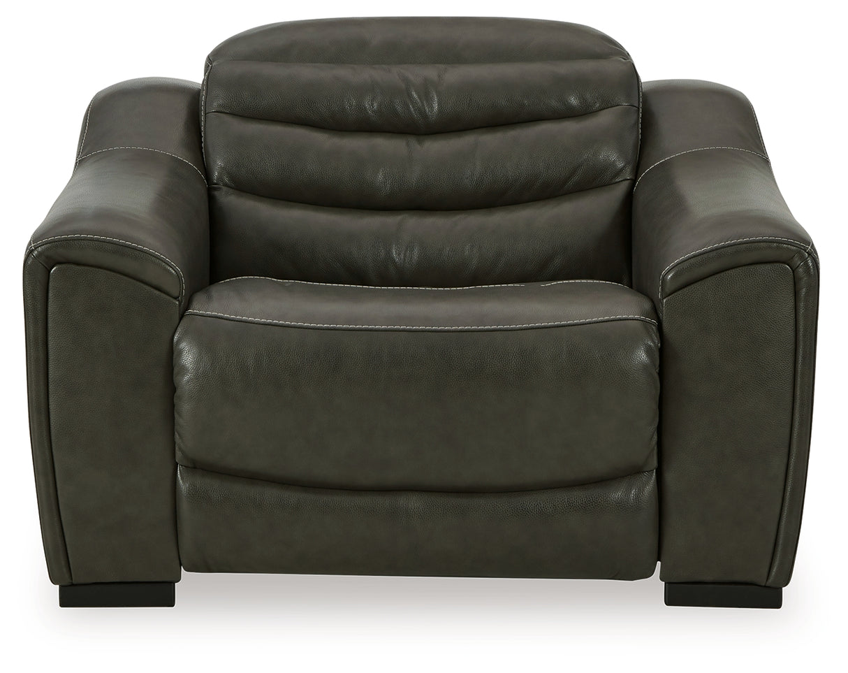Center Line 3-Piece Power Reclining Loveseat with Recliner in Dark Gray from Ashley - Luna Furniture