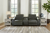 Center Line 3-Piece Power Reclining Loveseat with Recliner in Dark Gray from Ashley - Luna Furniture