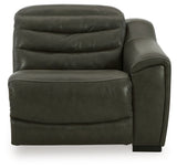 Center Line 5-Piece Sectional with Recliner in Dark Gray from Ashley - Luna Furniture