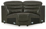 Center Line 6-Piece Sectional with Recliner in Dark Gray from Ashley - Luna Furniture