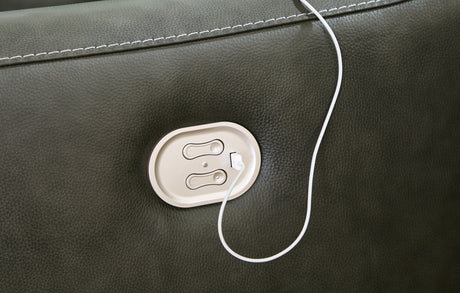 Center Line 6-Piece Sectional with Recliner in Dark Gray from Ashley - Luna Furniture