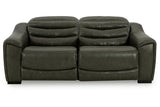 Center Line Dark Gray 2-Piece Power Reclining Sectional Loveseat from Ashley - Luna Furniture