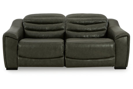 Center Line Dark Gray 2-Piece Power Reclining Sectional Loveseat from Ashley - Luna Furniture