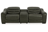 Center Line Dark Gray 3-Piece Power Reclining Loveseat with Console from Ashley - Luna Furniture