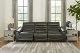 Center Line Dark Gray 3-Piece Power Reclining Sectional Sofa from Ashley - Luna Furniture