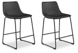 Centiar Black Counter Height Bar Stool (Set of 2) from Ashley - Luna Furniture