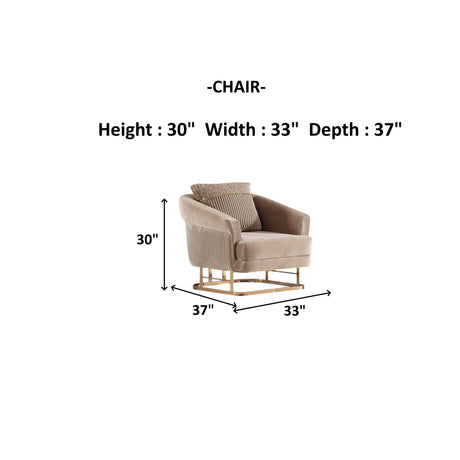 Rixos 3-pieces (Sofa & Loveseat & Chair) Livingroom Set in Beige from Furnia - Luna Furniture