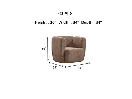 Vizyon 3-pieces (Sofa & Loveseat & Chair) Livingroom Set in Brown from Furnia - Luna Furniture