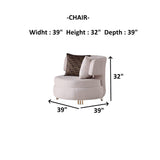 Monaco Cream 3-Piece Living Room Set (Sofa & Loveseat & Chair) from Furnia - Luna Furniture