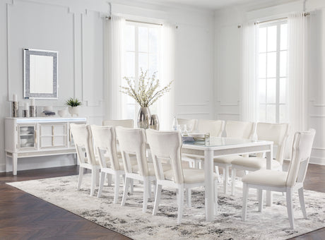 Chalanna Dining Table and 10 Chairs in White from Ashley - Luna Furniture