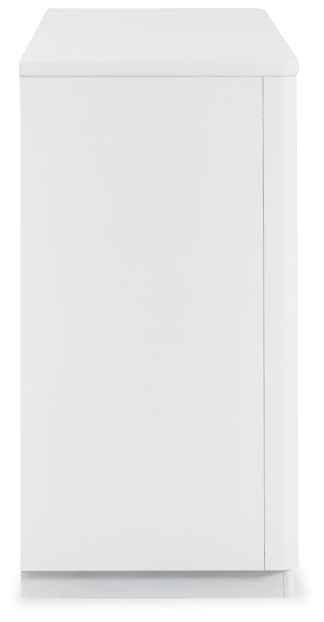 Chalanna Queen Upholstered Storage Bed with Dresser in White from Ashley - Luna Furniture