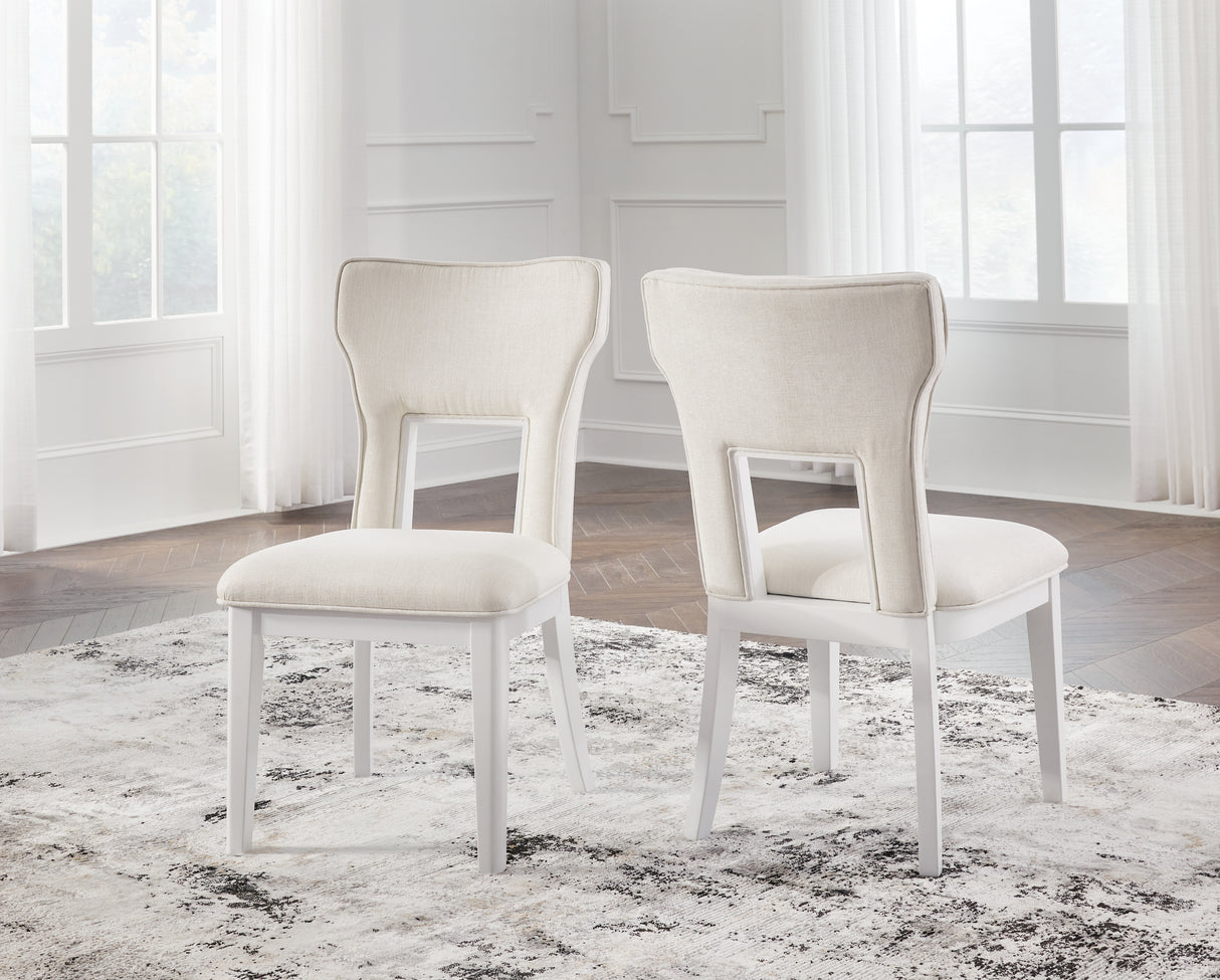 Chalanna White Dining Chair, Set of 2 from Ashley Furniture - Luna Furniture