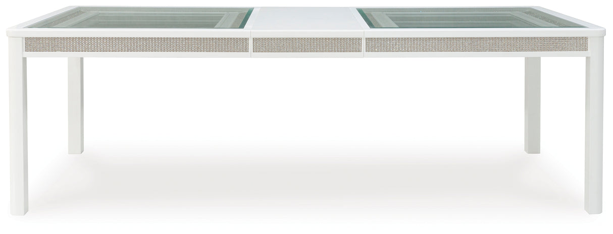 Chalanna White Dining Table and 10 Chairs with Server from Ashley Furniture - Luna Furniture