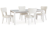 Chalanna White Dining Table and 4 Chairs from Ashley - Luna Furniture