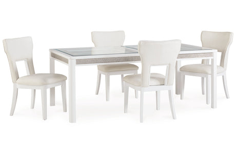 Chalanna White Dining Table and 4 Chairs from Ashley - Luna Furniture