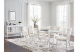 Chalanna White Dining Table and 6 Chairs from Ashley Furniture - Luna Furniture