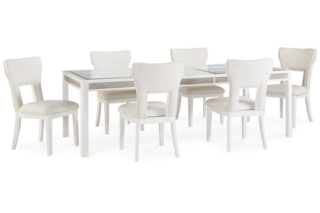 Chalanna White Dining Table and 6 Chairs from Ashley - Luna Furniture