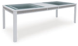 Chalanna White Dining Table and 6 Chairs with Server from Ashley Furniture - Luna Furniture