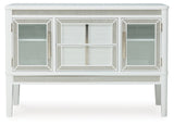 Chalanna White Dining Table and 6 Chairs with Server from Ashley Furniture - Luna Furniture