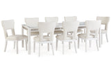 Chalanna White Dining Table and 8 Chairs from Ashley - Luna Furniture