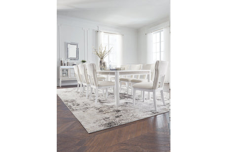 Chalanna White Dining Table and 8 Chairs from Ashley - Luna Furniture