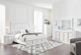 Chalanna White LED Upholstered Storage Platform Bedroom Set from Ashley - Luna Furniture
