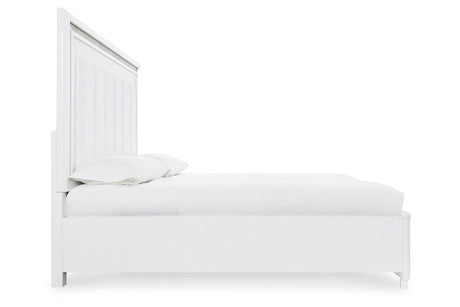 Chalanna White Queen LED Upholstered Storage Platform Bed from Ashley - Luna Furniture