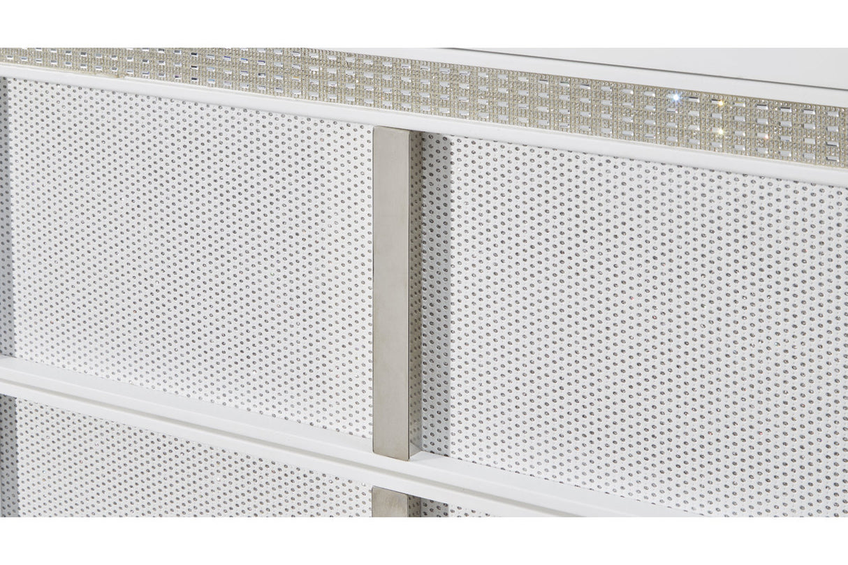 Chalanna White Queen LED Upholstered Storage Platform Bed from Ashley - Luna Furniture