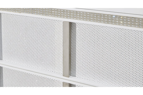 Chalanna White Queen LED Upholstered Storage Platform Bed from Ashley - Luna Furniture