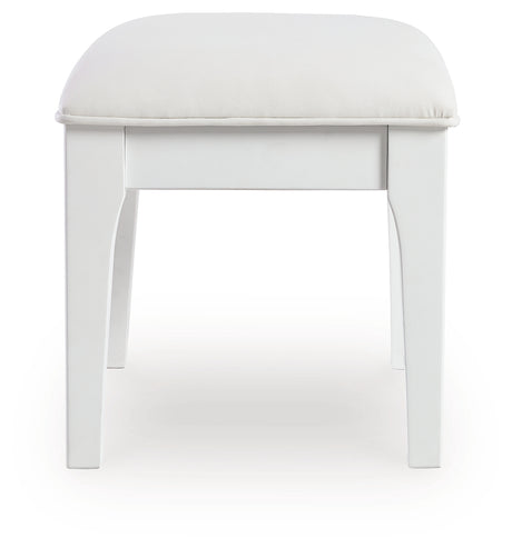 Chalanna White Vanity Stool from Ashley - Luna Furniture