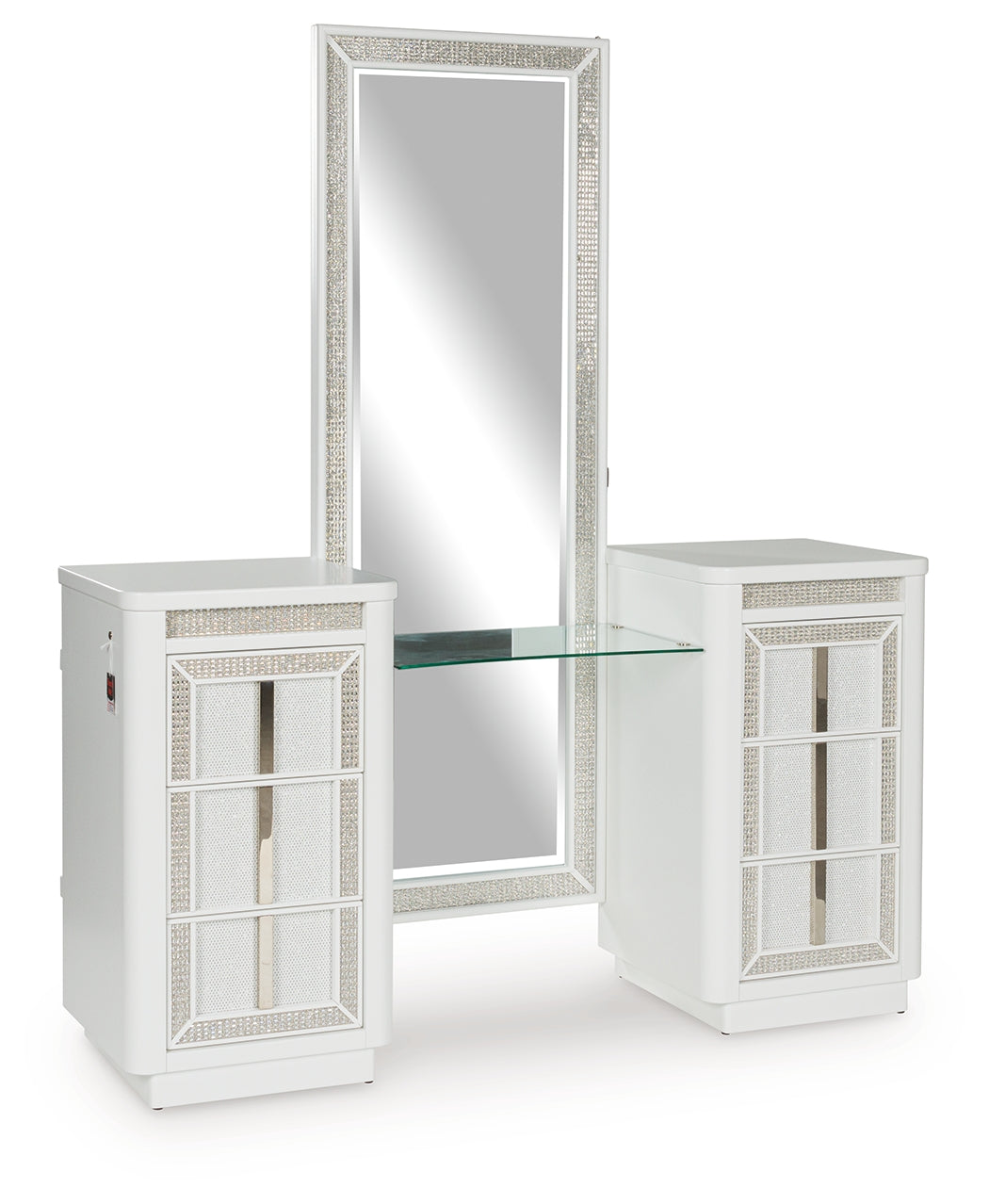 Chalanna White Vanity with Mirror from Ashley - Luna Furniture