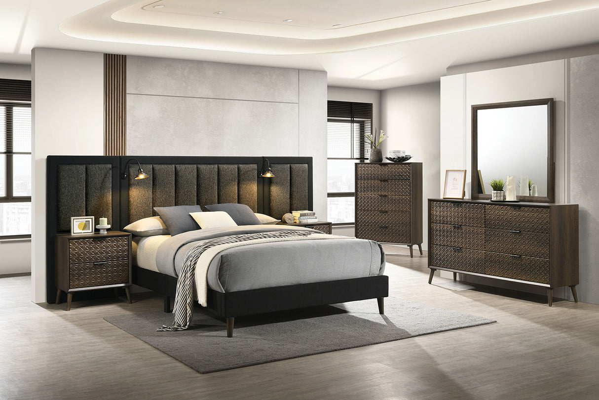 Chalfont Dark Brown King Panel Bed from Furniture of America - Luna Furniture