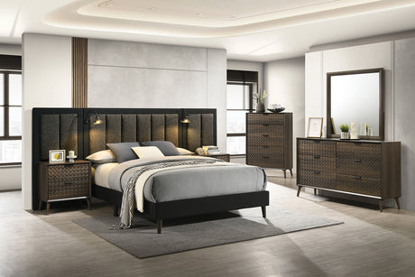 Chalfont Dark Brown King Panel Bed from Furniture of America - Luna Furniture