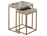 Chantel Brown Solid Marble Top Nesting Tables from Steve Silver - Luna Furniture