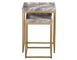 Chantel Brown Solid Marble Top Nesting Tables from Steve Silver - Luna Furniture