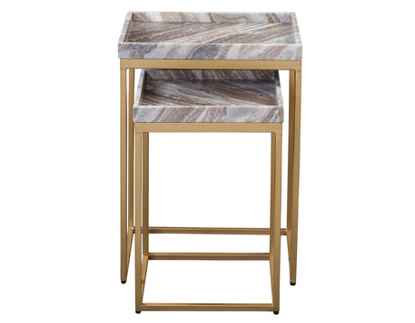 Chantel Brown Solid Marble Top Nesting Tables from Steve Silver - Luna Furniture