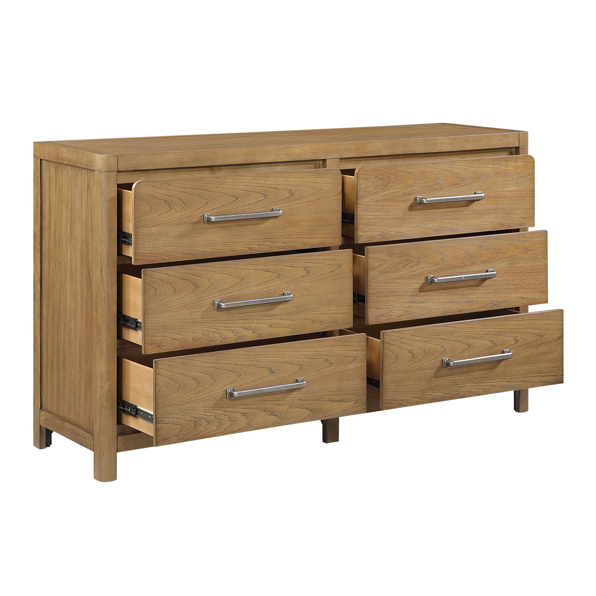 Charlotte Light Brown Storage Platform Queen Bed, Dresser, Mirror, and Nightstand from Homelegance - Luna Furniture