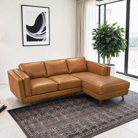 Chase Tan Genuine Leather Right Facing Sectional from Midinmod - Luna Furniture