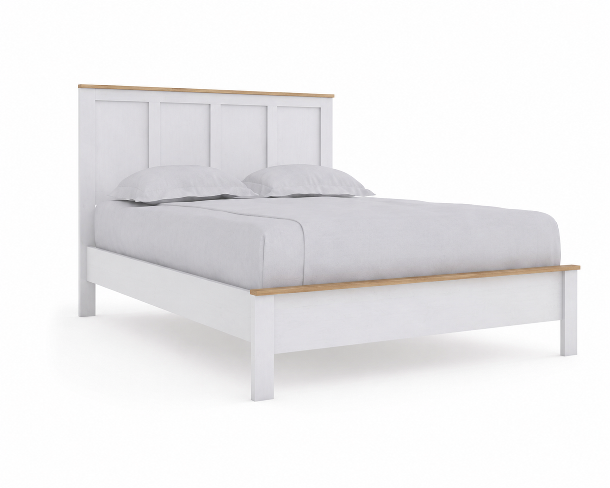 Kerisden White/Brown Queen Panel Complete Bed Frame